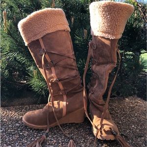 Tall Lace Suede Boots